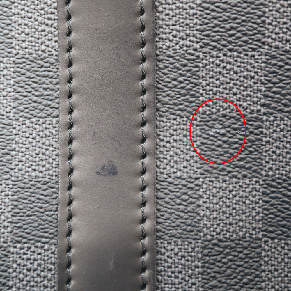LOUIS VUITTON Keepall Bandoulire Boston Bag Travel Damier Canvas Graphite Black - Picture 9 of 10